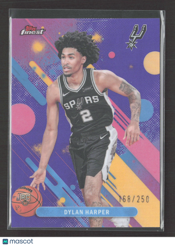 2026 Topps Finest Dylan Harper #2 RC 168/250 Basketball Card San Antonio Spurs Excellent