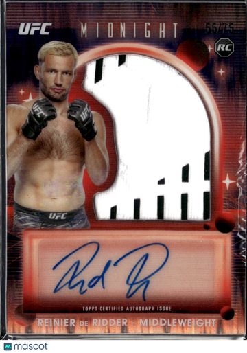 2025 Topps Midnight UFC Reinier de Ridder #RRR-RD /75 Autograph Relic RC
