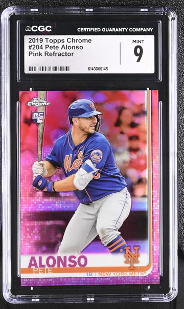 2019 Topps Chrome #204 Pete Alonso Pink Refractor CGC 9