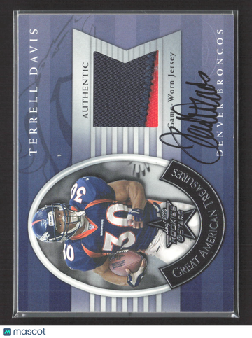 2000 Leaf Rookies & Stars Great American Treasures Terrell Davis #GAT2 Game-Worn Jersey 004/100 Auto
