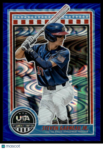 2025 Panini Stars and Stripes USA Baseball Steven Garneau Jr. #185 Blue Swirl SN