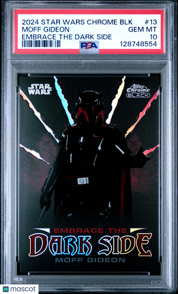 2024 Topps Star Wars Chrome Black Embrace The Dark Side Moff Gideon #13 PSA 10