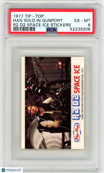 1977 Tip-Top R2 D2 Space Ice Stickers Han Solo In Gunport PSA 6