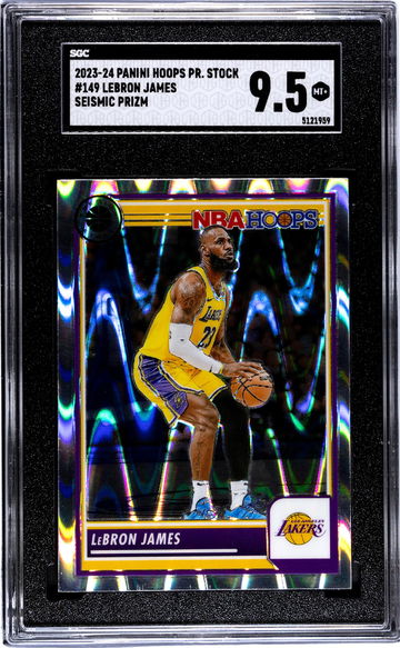 2023-24 Panini Hoops Premium Stock #149 Lebron James Seismic Prizm SGC 9.5