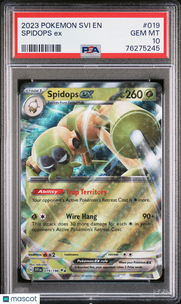 2023 Pokemon Svi EN-Scarlet & Violet Spidops EX PSA 10 #019