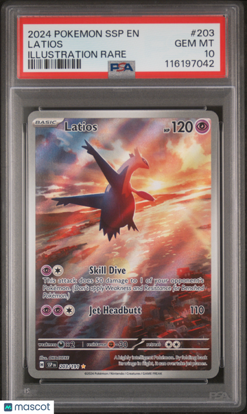 2024 Pokemon SSP EN-Surging Sparks Latios Illustration Rare PSA 10 #203