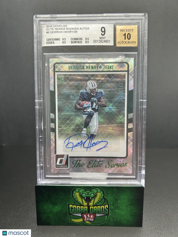 2016 Donruss Elite Series Rookies Autographs Derrick Henry #5 /25 BGS 9 Auto 10