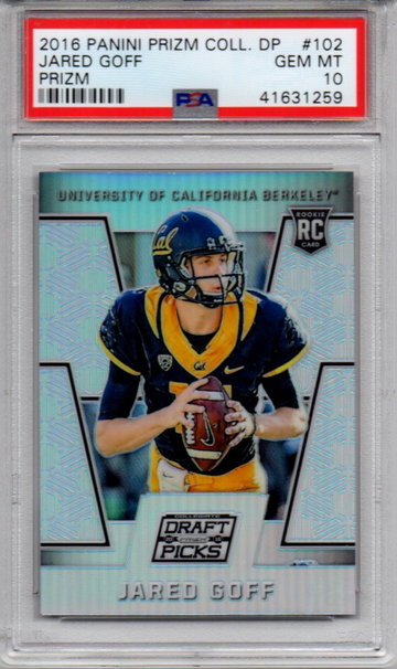 2016 Panini Prizm Collegiate Draft Picks #102 Jared Goff Prizm PSA 10 Gem Mint