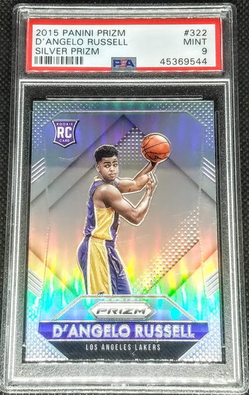 D'Angelo Russell 2015-16 Panini Prizm Silver Prizm RC Rookie # 322 PSA 9 Mint