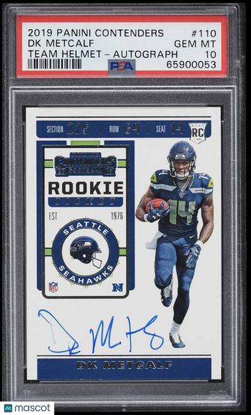 2019 Panini Contenders Dk Metcalf #110 AUTOGRAPH PSA 10