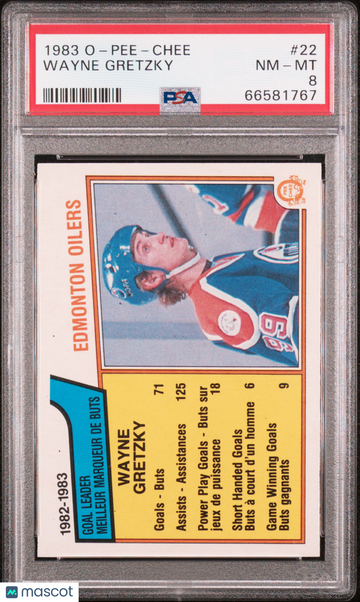1983-84 O-Pee-Chee Wayne Gretzky #22 PSA 8