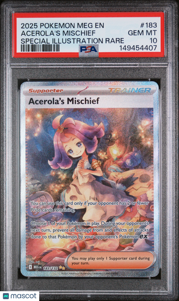 Mega Evolution Acerola's Mischief Special Illustration Rare PSA 10 #183