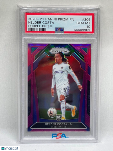 2020 Panini Prizm Premier League Helder Costa #206 Purple PSA 10