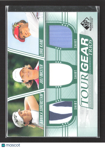 2004 SP Game Used Golf Tour Gear Trios Annika Sorenstam Lorie Kane Juli Inkster #TG3-SIK Memorabilia Shirt