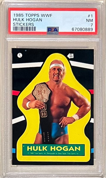 1985 Topps WWF Stickers #1 Hulk Hogan PSA 7