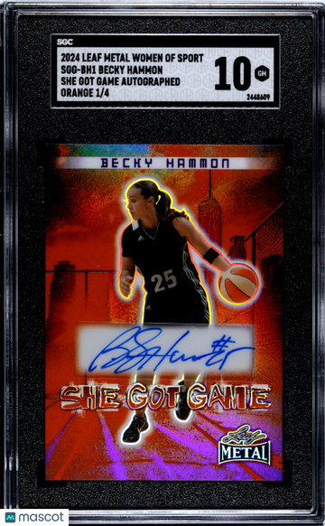 2024 Leaf Metal Women Of Sport Becky Hammon #SGG-BH1 She Got Game Autograph Orange SGC 10
