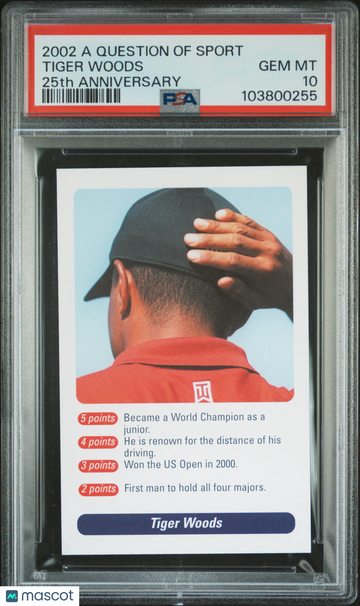 2002 A Question Of Sport 25th Anniversary Tiger Woods PSA 10