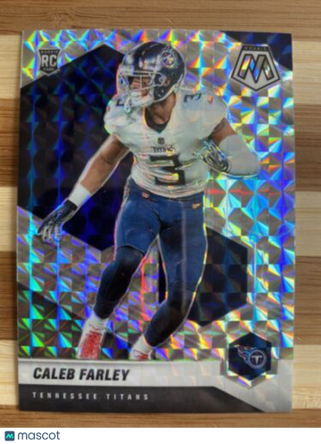 2021 Panini Mosaic Caleb Farley Tennessee Titans Silver Mosaic Prizm #345 RC