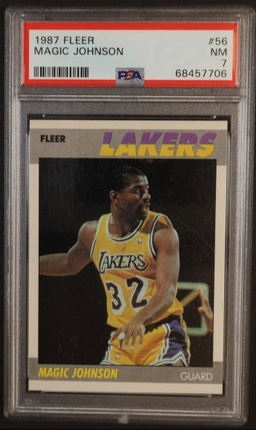 1987 Fleer Magic Johnson #56 PSA 7