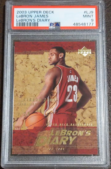 2003 Upper Deck, LeBron's Diary, #LJ9, Lebron James, Rookie, PSA 9