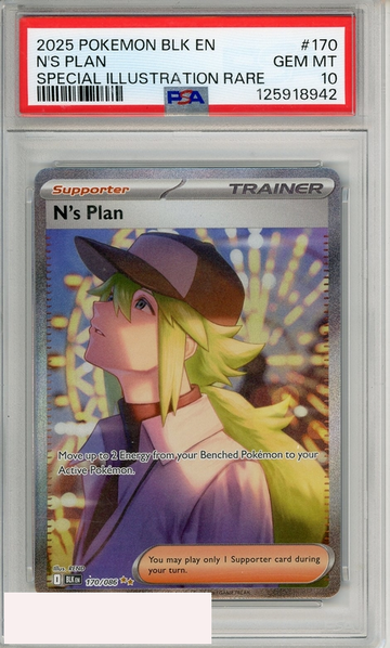 2025 POKEMON BLK EN-BLACK BOLT NS PLAN #170 SIR PSA 10 GEM MT