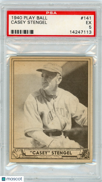 1940 Play Ball Casey Stengel #141 PSA 5