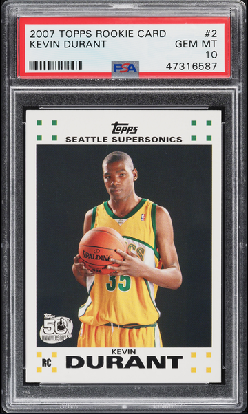 Kevin Durant 2007 Topps ROOKIE #2 PSA 10