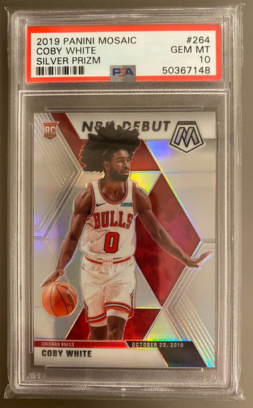 Coby White Mosaic Silver Prizm NBA Debut PSA 10