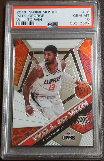 2019 Mosaic, Will To Win, #18, Paul George, PSA 10
