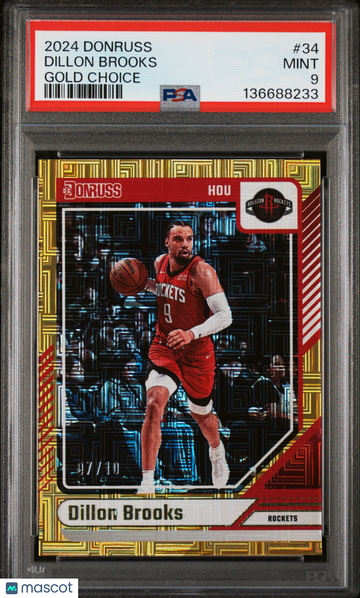 2024-25 Panini Donruss Dillon Brooks #34 Gold Choice /10 Short Print Parallel/Variety PSA 9