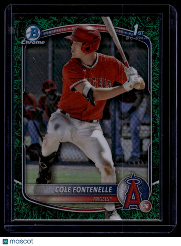 2025 Bowman Cole Fontenelle #BCP-32 Chrome Prospects Green Grass Refractor SN