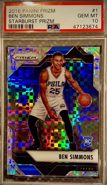 2016 Prizm Ben Simmons Starburst RC PSA 10 POP 80