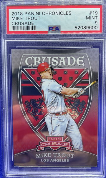 2018 PANINI CHRONICLES MIKE TROUT CRUSADE PSA 9 MINT LA ANGELS POP 8