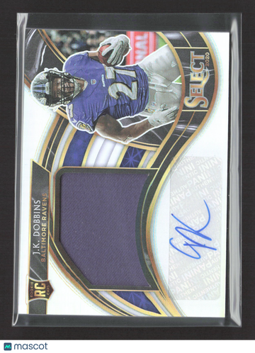 2021 Panini Select Prizm J.K. Dobbins #JRS-JKD Jersey Patch RC Authentic Memorabilia Auto