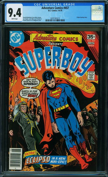 ADVENTURE COMICS #457, CGC 9.4 NM
