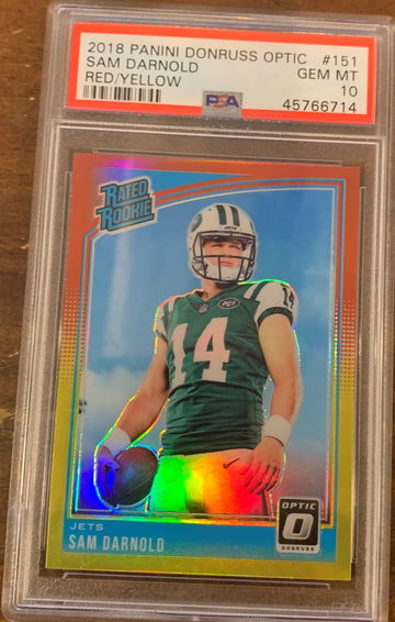 Sam Darnold Red/Yellow Optic PSA 10