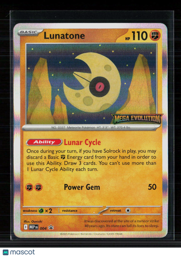 2025 Mega Evolution Lunatone Holo Rare #004