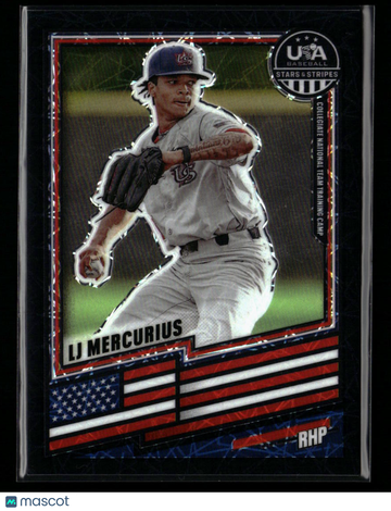 2026 Panini USA Baseball Stars & Stripes Prizm LJ Mercurius #8 Black Velocity /39