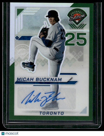 2025 Panini Prospect Edition Prizm Micah Bucknam #142 Green Panini Authentic