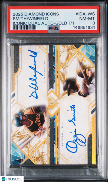 2025 Topps Diamond Icons Iconic Dual Autographs Winfield Smith #IDA-WS Gold /1 PSA 8 Topps
