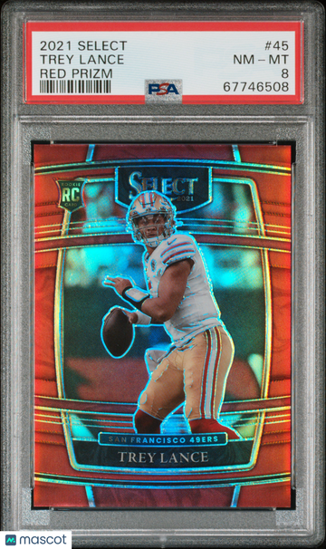2021 Panini Select Trey Lance #45 Red Prizm PSA 8
