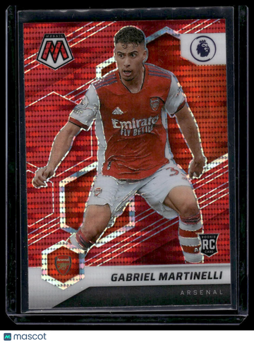 2021-22 Panini Mosaic Premier League Gabriel Martinelli #65 Mosaic Reactive Red