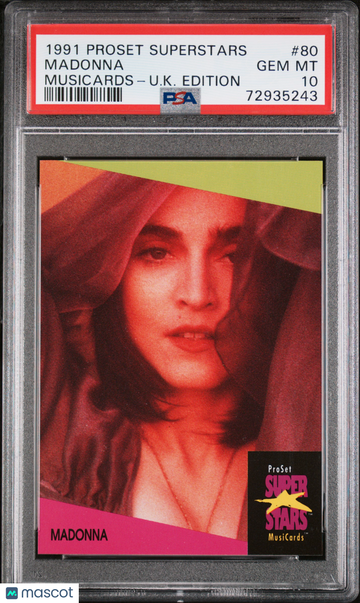 1991 Proset Musicards UK Edition Madonna #80 PSA 10