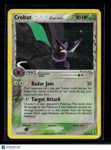 2007 EX Delta Species Crobat Holo Rare #2/113