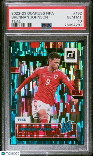 2022 Panini Donruss FIFA Brennan Johnson #192 Teal PSA 10