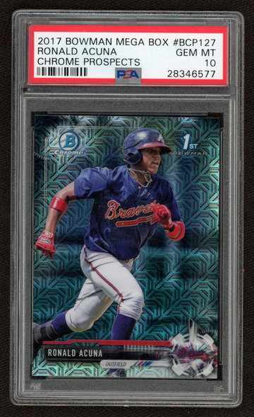 2017 Ronald Acuna Bowman Chrome Rookie Mega Box PSA 10