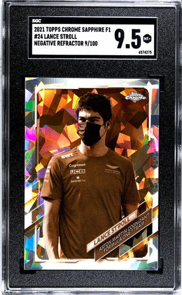 2021 Topps Chrome #24 Lance Stroll Sapphire F1 /100 SGC 9.5