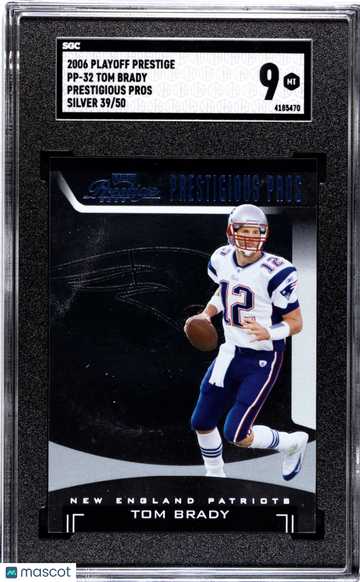 2006 Playoff Prestige Tom Brady #PP-32 Prestigious Pros Silver SGC 9