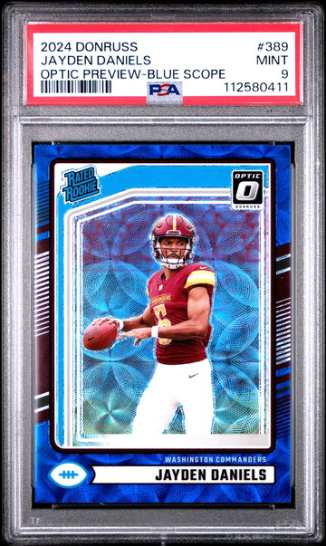 2024 Donruss Optic Preview Blue Scope Jayden Daniels #389 PSA 9