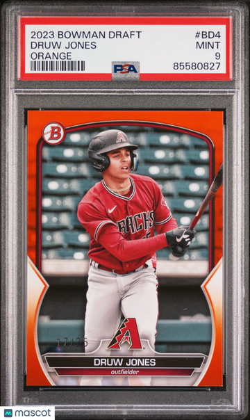 2023 Bowman Draft Druw Jones #BD4 Orange /25 PSA 9